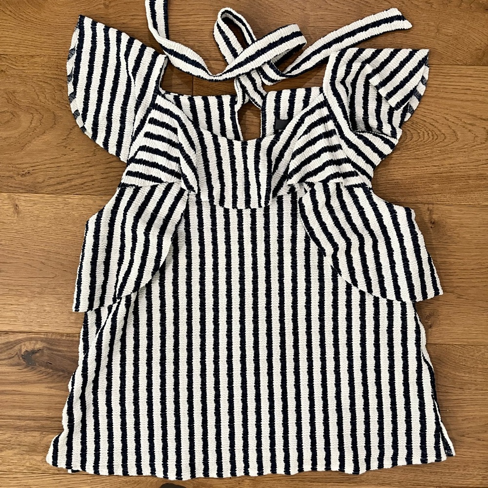 Anthropologie Eva Franco Nautical RuffleTop